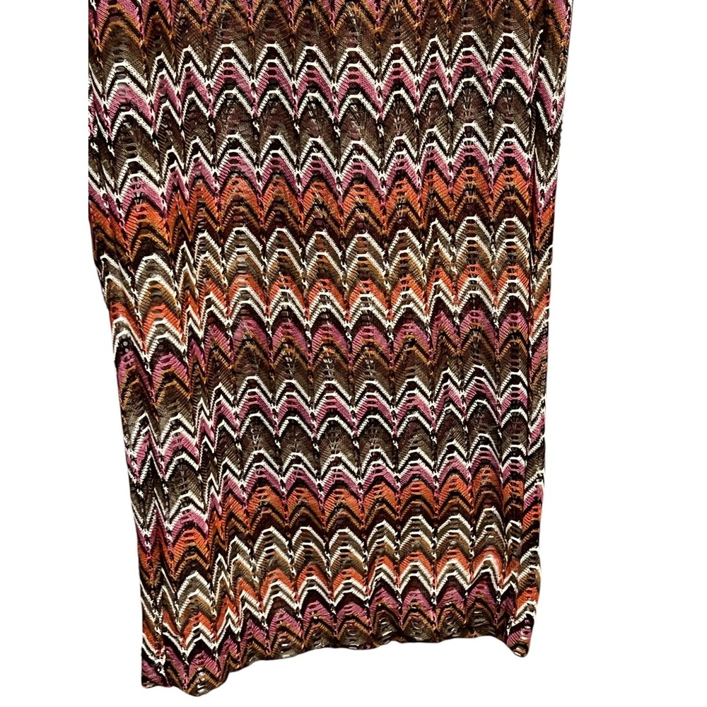 Shade & Shore Crochet Wide Leg Pants Women M Multicolor Zigzag Cover Up Beach - Picture 9 of 11